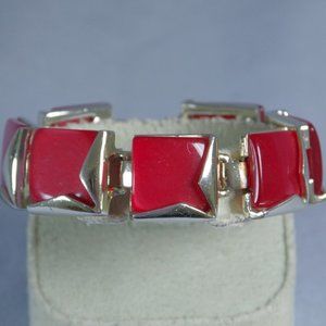 Vintage Mid-Century RED Moonglow Lucite Bracelet